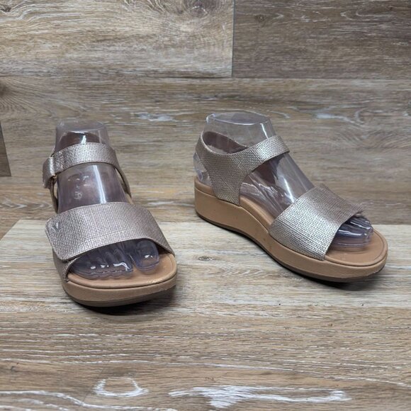 Viionic Raz Gold Orthotic Wedge Platform Sandals Women's Size 6 - Picture 6 of 7
